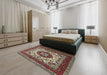 Machine Washable Traditional Sand Brown Rug in a Bedroom, wshtr1666