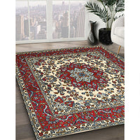 Traditional Sand Brown Medallion Rug, tr1666