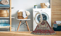 Machine Washable Traditional Sand Brown Rug in a Washing Machine, wshtr1666