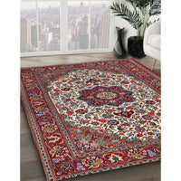 Traditional Saffron Red Medallion Rug, tr1667