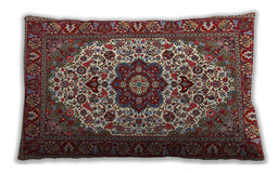 Traditional Classic Rectangular Saffron Red Lumbar Throw Pillow, 13 inch by 19 inch, lbtr1667