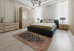 Traditional Dark Almond Brown Animal Rug in a Bedroom, tr1668