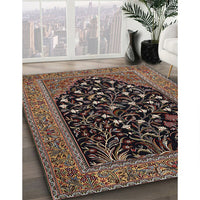 Traditional Dark Almond Brown Animal Rug, tr1668