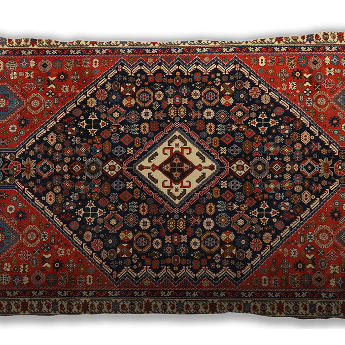 Traditional Classic Rectangular Saffron Red Lumbar Throw Pillow, 13 inch by 19 inch, lbtr1670