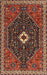 Machine Washable Traditional Saffron Red Rug, wshtr1670