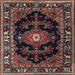 Square Traditional Dark Almond Brown Persian Rug, tr1672