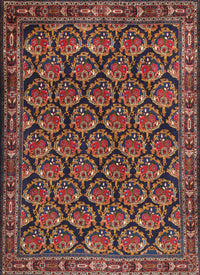 Machine Washable Traditional Dark Almond Brown Rug, wshtr1673