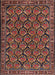 Machine Washable Traditional Dark Almond Brown Rug, wshtr1673