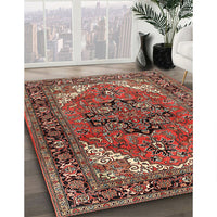 Traditional Saffron Red Persian Rug, tr1674