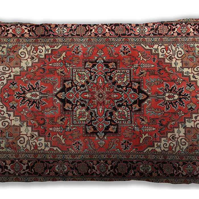 Traditional Classic Rectangular Saffron Red Lumbar Throw Pillow, 13 inch by 19 inch, lbtr1674