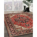 Traditional Saffron Red Persian Rug in Family Room, tr1674