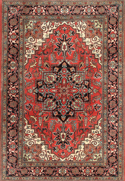 Machine Washable Traditional Saffron Red Rug, wshtr1674