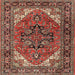 Square Traditional Saffron Red Persian Rug, tr1674