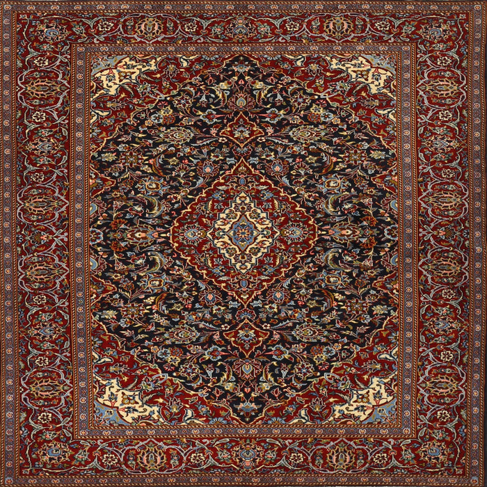 Round Machine Washable Traditional Red Rug, wshtr1675