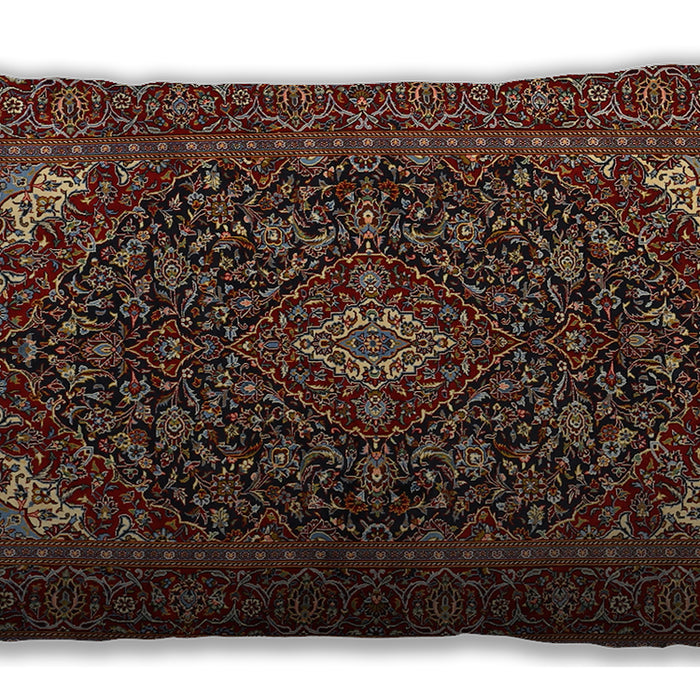 Traditional Classic Rectangular Red Red Lumbar Throw Pillow, 13 inch by 19 inch, lbtr1675