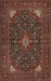 Machine Washable Traditional Red Rug, wshtr1675