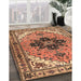 Traditional Dark Sienna Brown Persian Rug in Family Room, tr1676