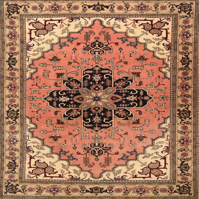 Square Traditional Dark Sienna Brown Persian Rug, tr1676