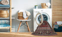 Machine Washable Traditional Deep Red Rug in a Washing Machine, wshtr1677