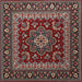 Round Machine Washable Traditional Deep Red Rug, wshtr1677