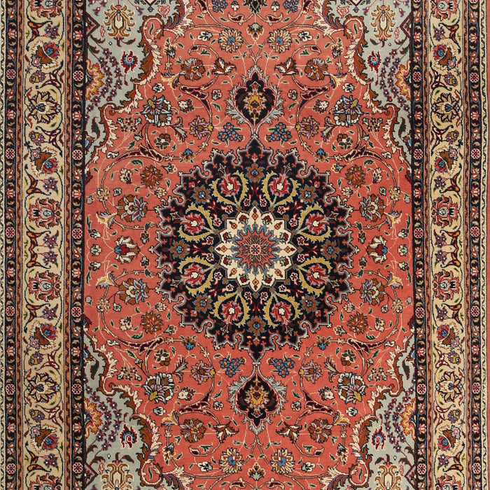 Machine Washable Traditional Saffron Red Rug, wshtr1678