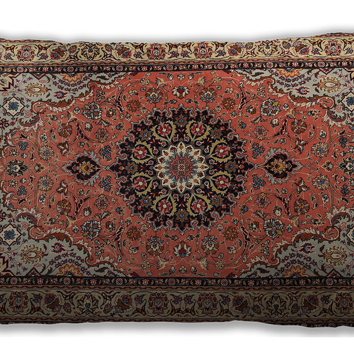 Traditional Classic Rectangular Saffron Red Lumbar Throw Pillow, 13 inch by 19 inch, lbtr1678