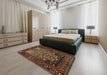 Machine Washable Traditional Night Red Rug in a Bedroom, wshtr1679