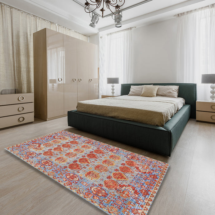Traditional Chestnut Red Persian Rug in a Bedroom, tr167