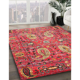 Traditional Red Persian Rug in Family Room, tr1680