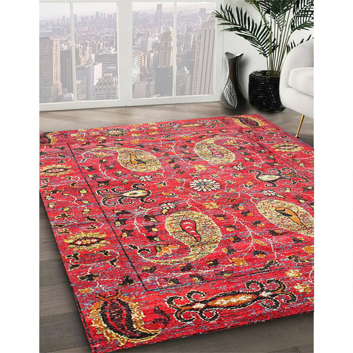 Traditional Red Persian Rug in Family Room, tr1680