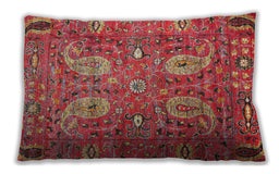 Traditional Classic Rectangular Red Lumbar Throw Pillow, 13 inch by 19 inch, lbtr1680