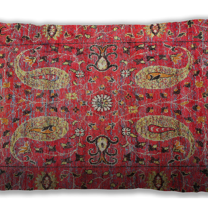 Traditional Classic Rectangular Red Lumbar Throw Pillow, 13 inch by 19 inch, lbtr1680