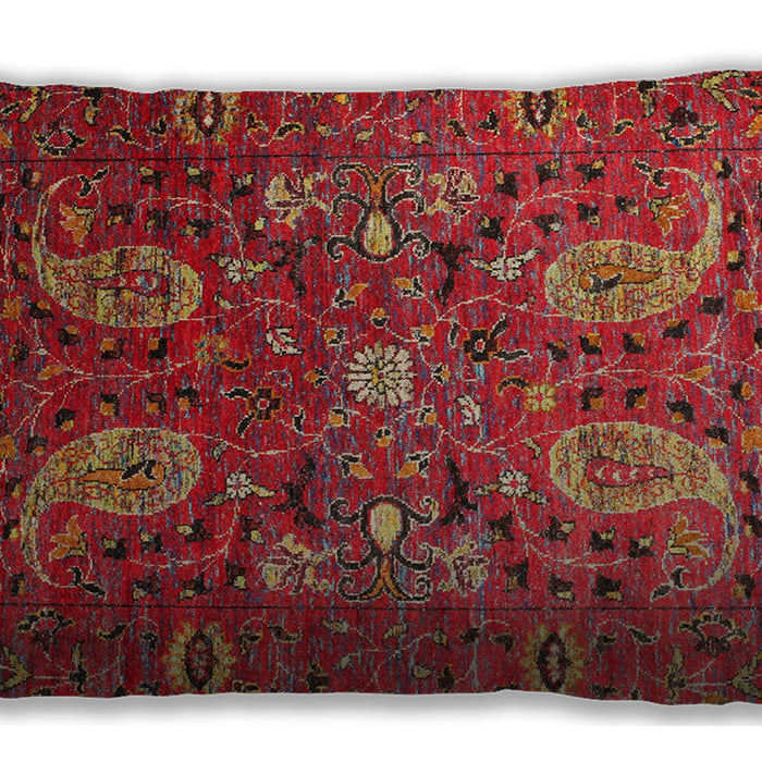 Traditional Classic Rectangular Rust Pink Lumbar Throw Pillow, 13 inch by 19 inch, lbtr1681