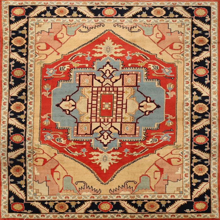 Square Traditional Sand Brown Persian Rug, tr1682
