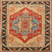 Square Traditional Sand Brown Persian Rug, tr1682