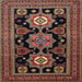 Square Traditional Dark Almond Brown Persian Rug, tr1683