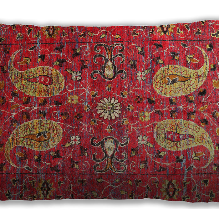 Traditional Classic Rectangular Rust Pink Lumbar Throw Pillow, 13 inch by 19 inch, lbtr1684
