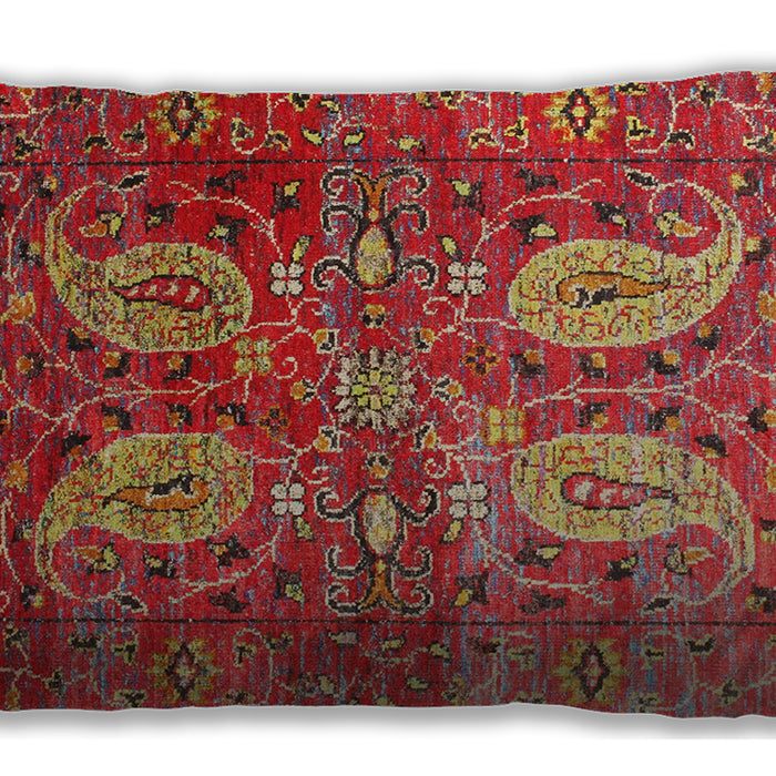 Traditional Classic Rectangular Red Lumbar Throw Pillow, 13 inch by 19 inch, lbtr1685
