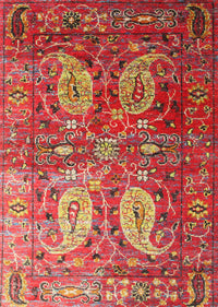 Machine Washable Traditional Red Rug, wshtr1685