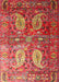 Machine Washable Traditional Red Rug, wshtr1685