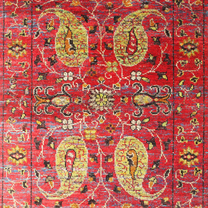 Machine Washable Traditional Red Rug, wshtr1685