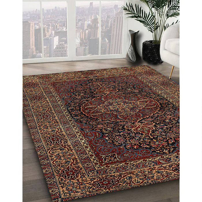 Traditional Red Persian Rug in Family Room, tr1686