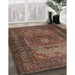 Machine Washable Traditional Dark Almond Brown Rug in a Family Room, wshtr1687