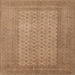 Square Traditional Sand Brown Southwestern Rug, tr1689