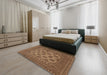 Machine Washable Traditional Saddle Brown Rug in a Bedroom, wshtr1690