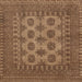 Square Traditional Saddle Brown Southwestern Rug, tr1690