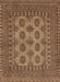 Traditional Saddle Brown Southwestern Rug, tr1690