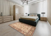 Machine Washable Traditional Red Rug in a Bedroom, wshtr1691