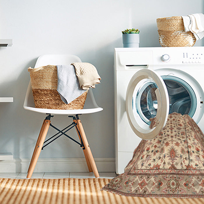 Machine Washable Traditional Red Rug in a Washing Machine, wshtr1691