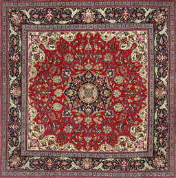 Machine Washable Traditional Saffron Red Rug, wshtr1693